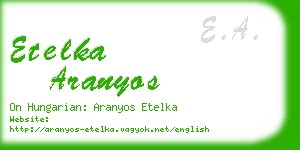 etelka aranyos business card